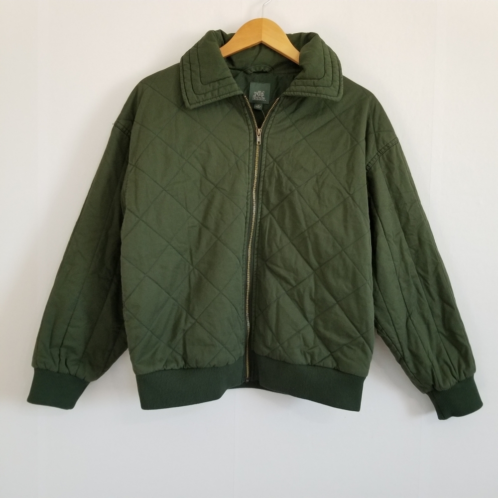 NWT Wild Fable Army Green Quilted Jacket